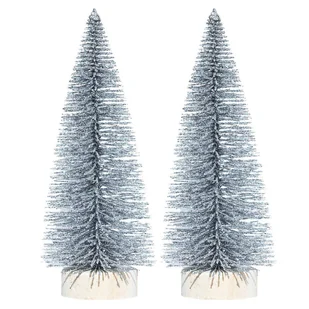 Choinki Dekoracyjne Brokatowe Srebrne 8Cm - 2 Szt - Ozdoby bożonarodzeniowe - miniaturka - grafika 1