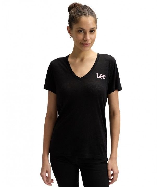 T-shirt damskie lee 112377019 czarny