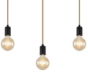 Lampy sufitowe - Globo Gregor 15539-3H lampa wisząca zwis 3x60W E27 drewniana/czarna - miniaturka - grafika 1