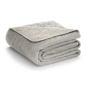 Narzuty - Szarobeżowa aksamitna narzuta pikowana 220x240 cm Laila – Restilo - miniaturka - grafika 1