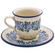 Filiżanki - FILIŻANKA do herbaty kawy 180 ml ze spodkiem - Ceramika Artystyczna Bolesławiec - miniaturka - grafika 1