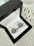 Spinki do mankietów i krawatów - SPINKI DO MANKIETÓW koszuli mankietu stery statek - miniaturka - grafika 1