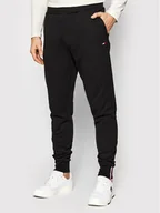 Spodnie sportowe męskie - Tommy Hilfiger Spodnie dresowe Essential Logo Terry MW0MW24876 Czarny Regular Fit - miniaturka - grafika 1