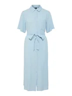 Sukienki - Pieces Sukienka koszulowa Pia 17152063 Niebieski Regular Fit - miniaturka - grafika 1