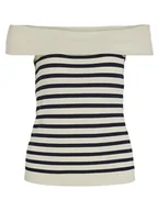 Koszulki i topy damskie - Vila Top w kolorze beżowo-czarnym - miniaturka - grafika 1