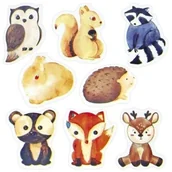 Szkolne artykuły papiernicze - Naklejki papierowe na taśmie Zwierzęta 500szt - miniaturka - grafika 1