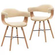 Krzesła - Krzesła jadalniane, 2 szt., kremowe, ekoskóra i gięte drewno kod: V-283140 - miniaturka - grafika 1