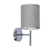 Lampy ścienne - YAN LAMPA KINKIET CHROMOWY 1X40W E14 ABAŻUR GRAFITOWY - miniaturka - grafika 1
