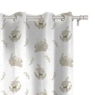 Firany i zasłony dla dzieci - Zasłona dla dzieci BUNNY BLISS wzór D252 | zajączki w gałązkach 150 x 300 cm tkanina standard - miniaturka - grafika 1