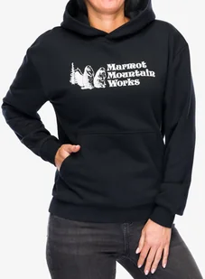 Bluza z kapturem damska Marmot MMW Hoody - black - Bluzy damskie - miniaturka - grafika 1