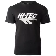 Koszulki sportowe męskie - Koszulka męska Hi-Tec Retro Rozmiar: M / Kolor: czarny - miniaturka - grafika 1