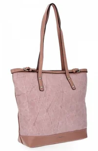 Torebka Damska Shopper Bag firmy David Jones Pudrowy Róż - Torebki damskie - miniaturka - grafika 1