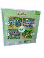 Puzzle - Puzzle 4 w 1 ECO 4, 6, 9, 12 el. 93270 / Zwierzęta z dżungli - miniaturka - grafika 1