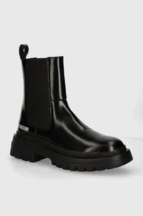 Love Moschino sztyblety skórzane damskie kolor czarny na platformie JA21035G1LJD0000 - Botki damskie - miniaturka - grafika 1