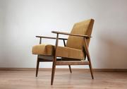 Fotele - Gold Fox Fotel Lisek PRL, Typ 300-190, Po renowacji. Aksamit - miniaturka - grafika 1