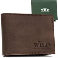Portfele - Always Wild brązowy portfel męski ze skóry naturalnej RFID - miniaturka - grafika 1