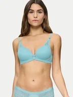 Biustonosze - Triumph Biustonosz z fiszbiną Aura Spotlight 10216459 Niebieski - miniaturka - grafika 1