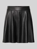 Spódnice - Spódnica mini o rozkloszowanym kroju z imitacji skóry model ‘LUNA’ - miniaturka - grafika 1