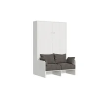 Sofy i kanapy - Łóżko 140 Kentaro sofa rozkładana pionowo popiel biały - miniaturka - grafika 1