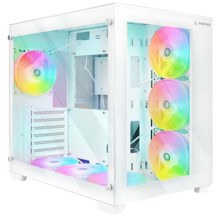 Obudowa Rampage Iceblade Pro Obudowa PC ATX akwarium 7 wentylatorów ARGB biała ICEBLADEPRO-WHITE