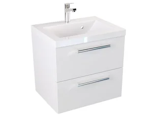 Szafka Wisząca Z Umywalką ATH 50 cm - Biały Mat - Uchwyty Chromowane - Szafki łazienkowe - miniaturka - grafika 1