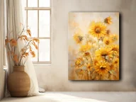 Obrazy i zdjęcia na płótnie - Słoneczniki - Obraz na płótnie - Druk, Blejtrama - Akwarela, Olej, Loft #46 - miniaturka - grafika 1