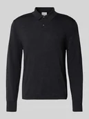 Swetry męskie - Sweter z dzianiny z kołnierzykiem polo - miniaturka - grafika 1