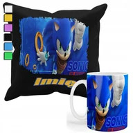 Gadżety dla niej i dla niego - ZESTAW KUBEK + PODUSZKA Z POSZEWKĄ- PREZENT DLA FANA SONIC LISEK + IMIĘ - miniaturka - grafika 1