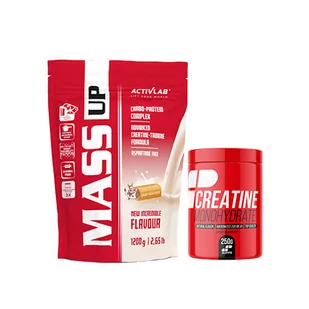 ACTIVLAB Mass Up - 1200g - Fudge (krówka) + MP SUPPS Creatine Monohydrate 200 MESH - 250g - Odżywki na masę - miniaturka - grafika 1