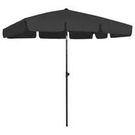 Parasole ogrodowe - vidaXL Parasol plażowy, czarny, 200x125 cm vidaXL - miniaturka - grafika 1