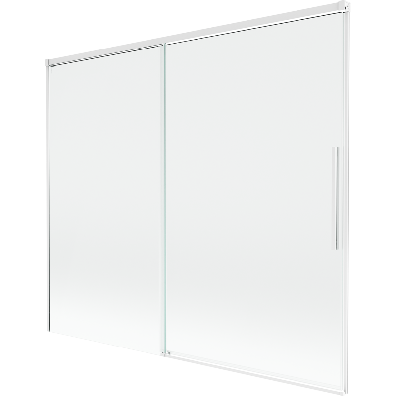 Mexen Rox parawan nawannowy 2-skrzydłowy rozsuwany 180 x 150 cm, transparent, biały - 8C9-180-001-20-00