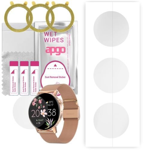 3x folia ochronna hydrożelowa do Forever Forevive 4 SB-350 - apgo Smartwatch Hydrogel Protection Ochrona na ekran smartwatcha