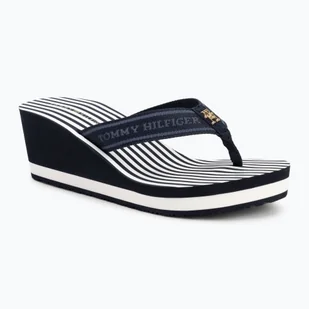 Japonki damskie Tommy Hilfiger Stripes Wedge Beach Sandal space blue - Klapki i japonki damskie - miniaturka - grafika 1