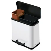 Kosze na śmieci - B2B Partner Kosz na śmieci z pedałem do segregacji Trento öko 17 + 9 l, biały 0630-419 - miniaturka - grafika 1