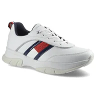 Sneakersy damskie - Tommy Hilfiger, Sneakersy, Low Cut Lace-Up T3A4-31180-1023100 White 100, rozmiar 36 - miniaturka - grafika 1