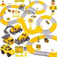 Klocki - TOR WYŚCIGOWY ZESTAW 4x SAMOCHODY + ZNAKI I TOR 255 ELEMENTÓW - miniaturka - grafika 1