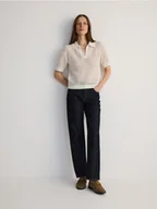 Spodnie damskie - Reserved - Jeansy straight leg - granatowy - miniaturka - grafika 1