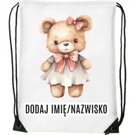 Worki na buty - Worek na buty z imieniem do przedszkola szkoły żłobka MISIEK3 - miniaturka - grafika 1