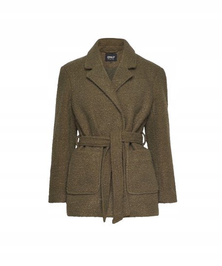 Only Klasyczny Płaszcz Z Paskiem Khaki Z Kollanrem M K2A
