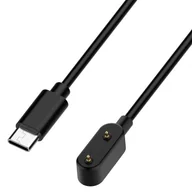 Akcesoria do smartwatchy - Ładowarka kabel USB TYP-C do Huawei Watch FIT / FIT 2 / FIT 3 / BAND 6 / BAND 7 / BAND 8 / BAND 9 / Samsung Galaxy FIT 3 czarna - miniaturka - grafika 1