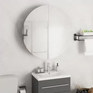 Lumarko Szafka łazienkowa z lustrem i LED, czarny, 54x54x17,5 cm - Szafki łazienkowe - miniaturka - grafika 1