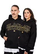 Bluzy męskie - Blackskies Męska bluza z kapturem Team Oversize Heavyweight Hoodie Sweater Hooded, Bluza z kapturem, czarno-żółta, XXL - miniaturka - grafika 1