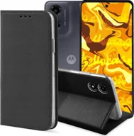 Etui i futerały do telefonów - Hello Case ETUI Z KLAPKĄ DO Motorola Moto G04 / G24 / E14 CZARNE ZAMYKANE MAGNETYCZNE - miniaturka - grafika 1