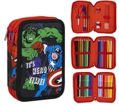 Piórniki - AVENGERS HULK PIÓRNIK TRZYKOMOROWY Z WYPOSAŻENIEM - miniaturka - grafika 1