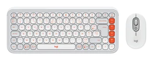 Logitech POP Icon Combo klawiatura Dołączona myszka Uniwersalne Bluetooth AZERTY Francuski Pomarańczowy, Biały 920-013110 - Zestawy myszka + klawiatura - miniaturka - grafika 1