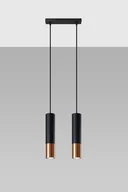 Lampy sufitowe - Sollux Lighting Lampa wisząca LOOPEZ 2 czarny/miedź - miniaturka - grafika 1