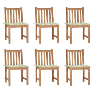 vidaXL Lumarko Krzesła ogrodowe z poduszkami, 6 szt., lite drewno tekowe! 3073127 - Fotele i krzesła ogrodowe - miniaturka - grafika 1