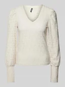 Bluzki damskie - Bluzka o kroju regular fit z tkaniny imitującej fakturowaną dzianinę model ‘CHRISTY’ - miniaturka - grafika 1