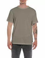 Koszulki męskie - Replay T-shirt męski, Warm Grey 104, L - miniaturka - grafika 1