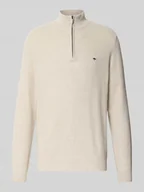 Swetry męskie - Sweter z dzianiny z kołnierzem - miniaturka - grafika 1